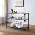 Faulkner Black and Concrete 2-shelf Kitchen Island
