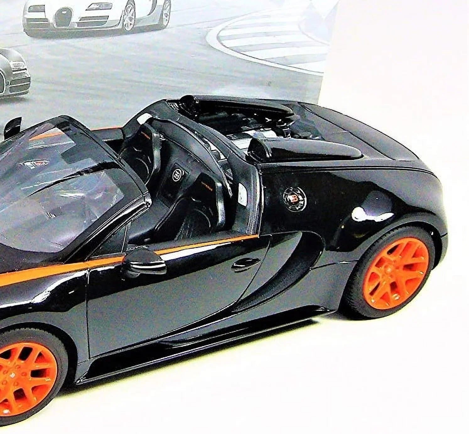 Wonder Wheels 1:14 RC Bugatti Veyron Grand Sport Vitesse Licensed Model Car - Black/Orange