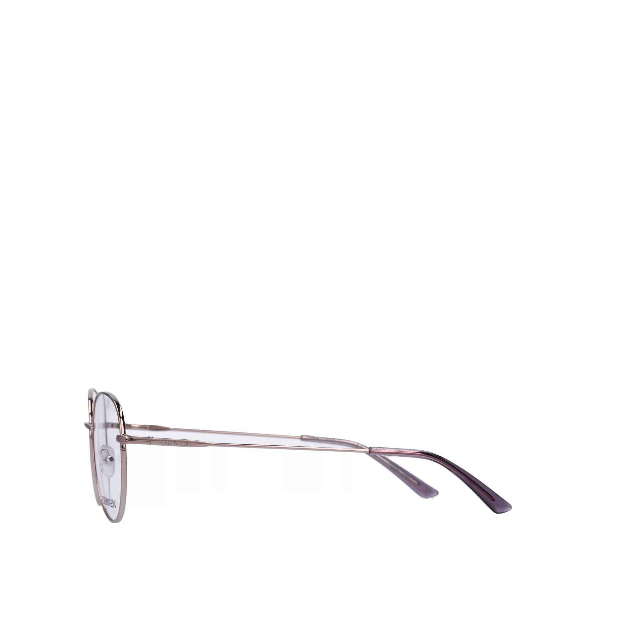 Calvin Klein Women's Round Eyeglasses, CK19130G, Rose Gold, 52-18-140, with Case