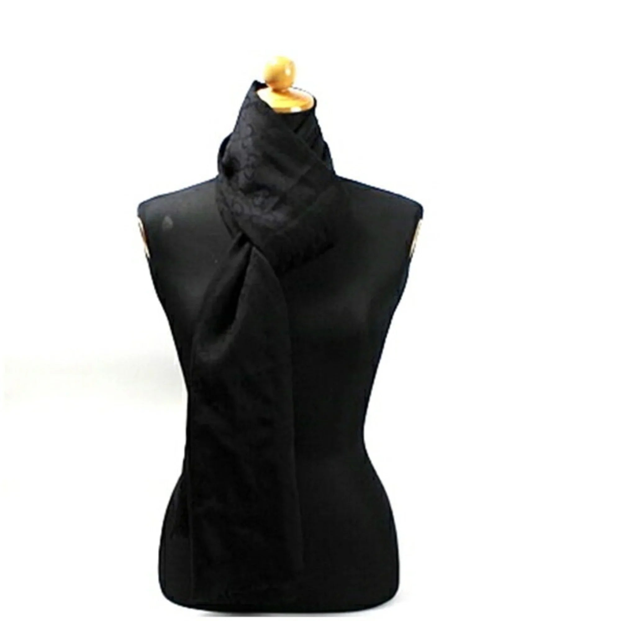 Pre-Owned Gucci Wool x Silk Stole Shawl Rectangular Black GG Pattern 165904 GUCCI Women's (Good)