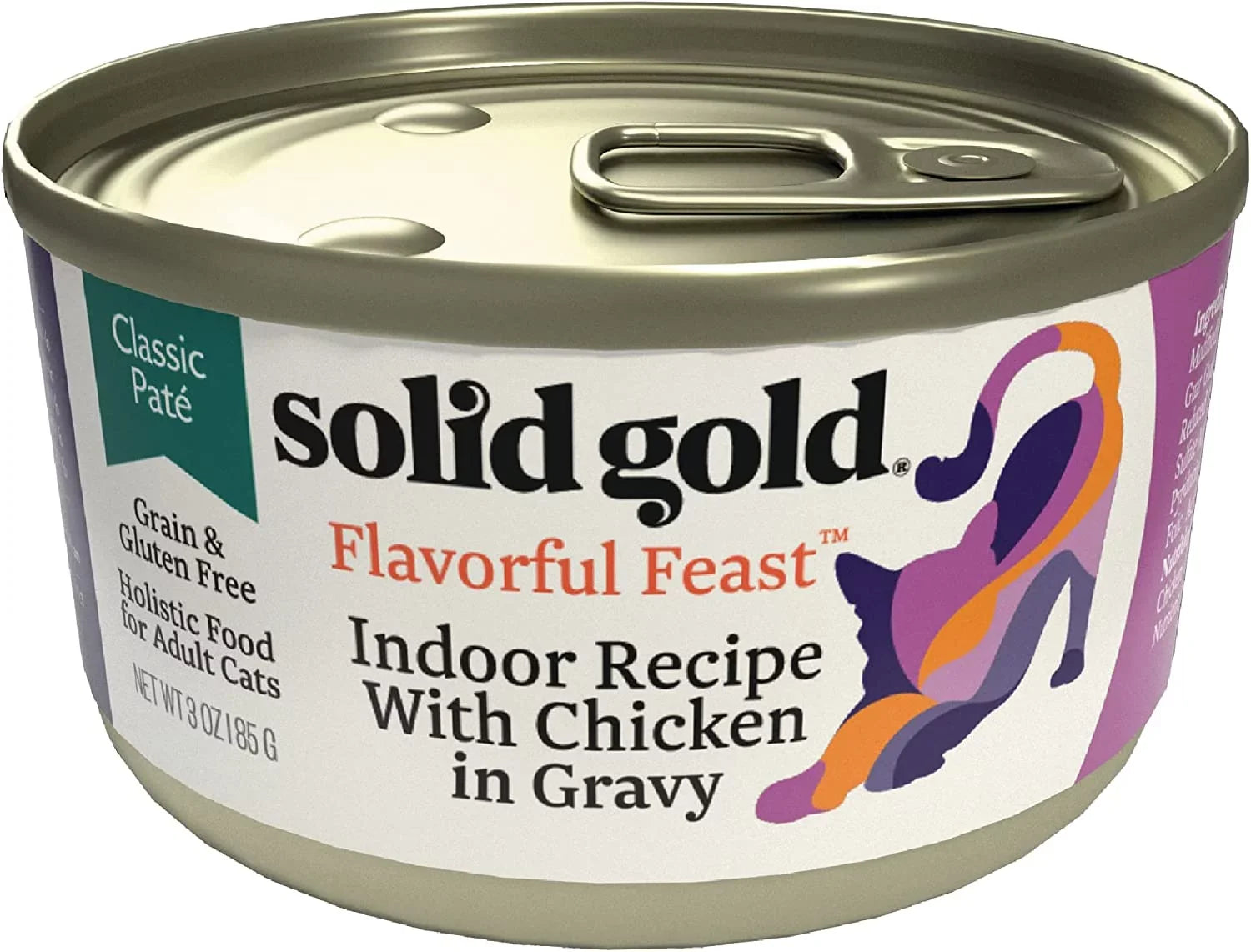 Solid Gold Wet Cat Food Pate for Adult & Senior Cats - Made with Real Chicken - High Protein Grain Free Wet Cat Food for Healthy Digestion, Skin and Coat & Sensitive Stomach - 3oz (24 Count)