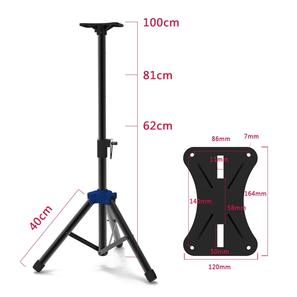 Speaker Stand Studio Speaker Tripod Stand Heavy Duty Telescoping Height Adjustable Non-slip Three-point Triangle Base Bracket for Capability Surround Sound