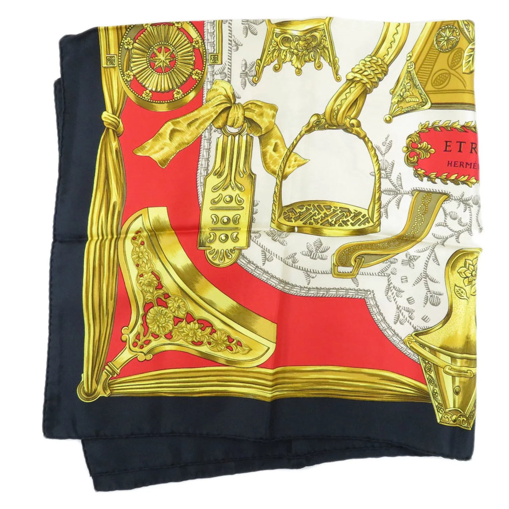 Pre-Owned Hermes Carre 90 ETRIERS Stirrup/Horse Scarf Muffler Silk Women's HERMES (Good)