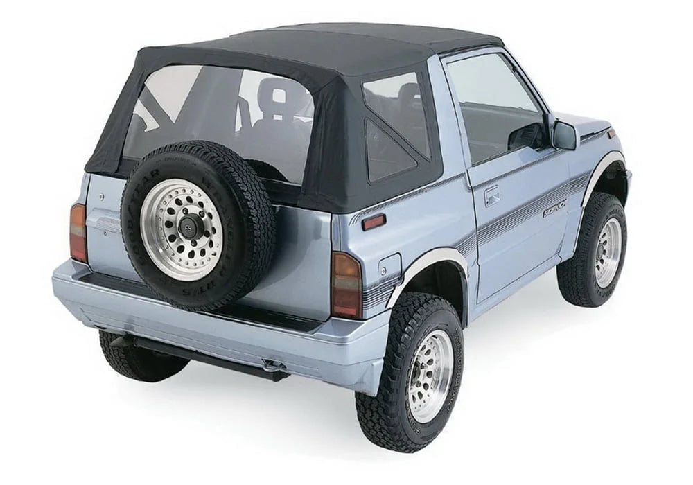 Rampage by RealTruck 98635 Factory Replacement Soft Top For 1986-1994 Suzuki Samurai, Black Diamond W/Tinted Windows