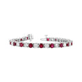 Louis Creations BB45RD-WG 6.25 CTW Diamond & Ruby Diamond Bracelet, 14K White Gold
