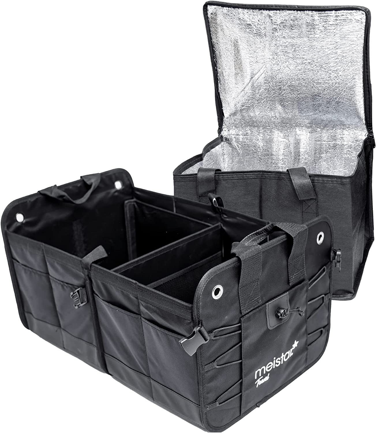 meistar Multi Compartments Collapsible Portable Car Trunk Organizer and Storage for Auto