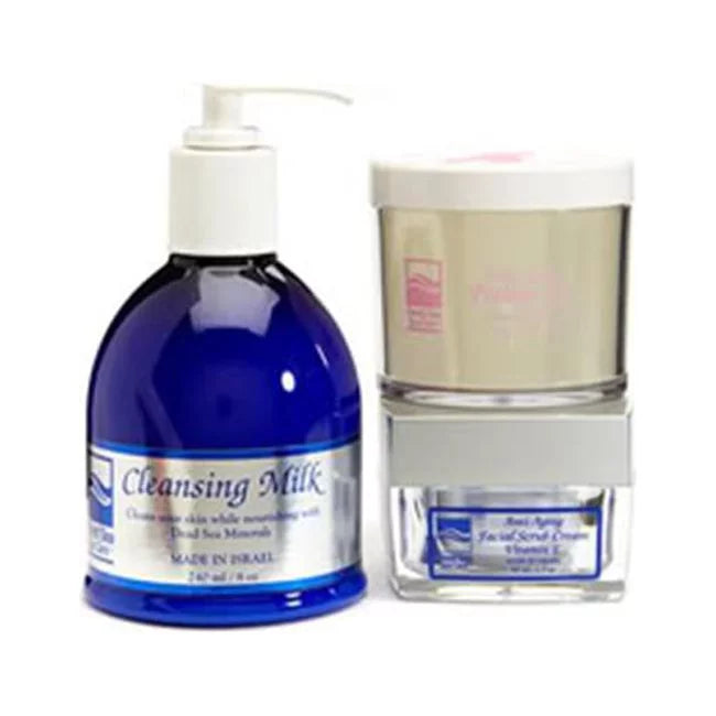 Dead Sea Spa Care DEADSEA-26 Anti-Aging Facial Scrub Cream- Anti-Aging Peeling Gel & Cleansing Milk