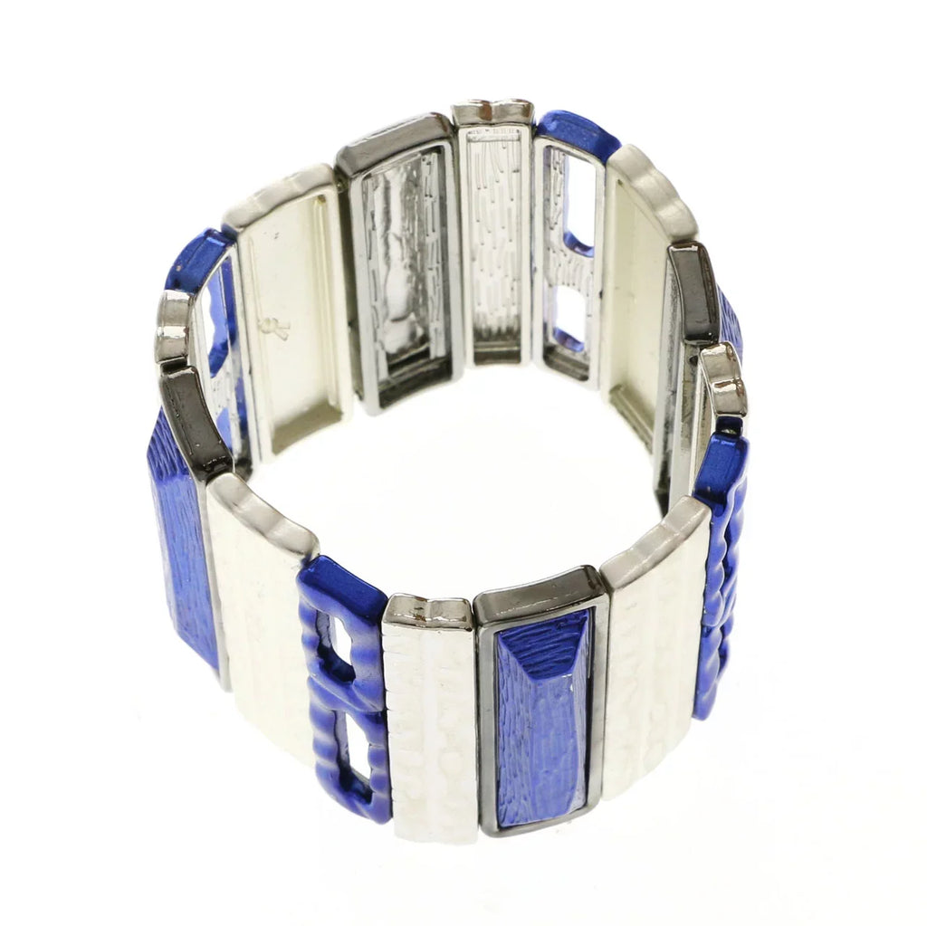 Erica Lyons Designer Stretch-Bracelet Silver-Tone & Blue