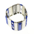 Erica Lyons Designer Stretch-Bracelet Silver-Tone & Blue