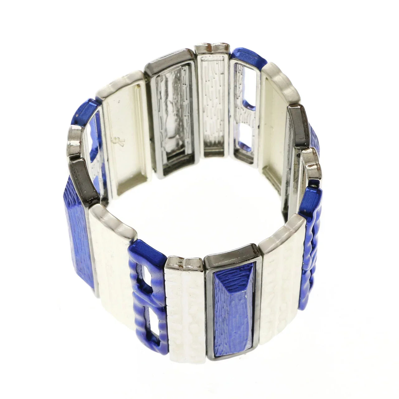 Erica Lyons Designer Stretch-Bracelet Silver-Tone & Blue