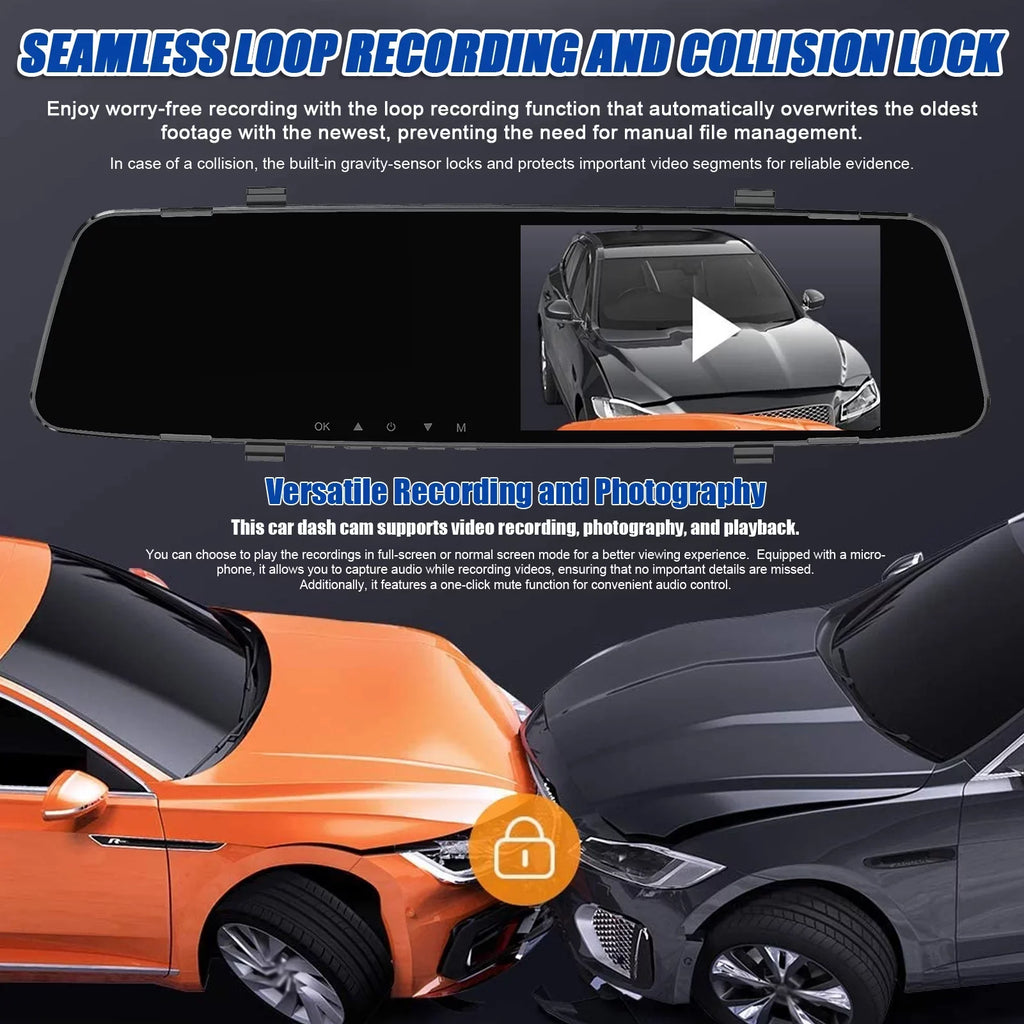 Dazzduo Dash Camera,Dash Camera Rear Dual Camera Dual Camera 4.3 Radars Rear Dual Inch Display Support Reverse Radars Rear 4.3 Inch Monitor 1080P DVR Dash Camera 4.3 Inch 4 Reverse Radars Rear 1080P 4
