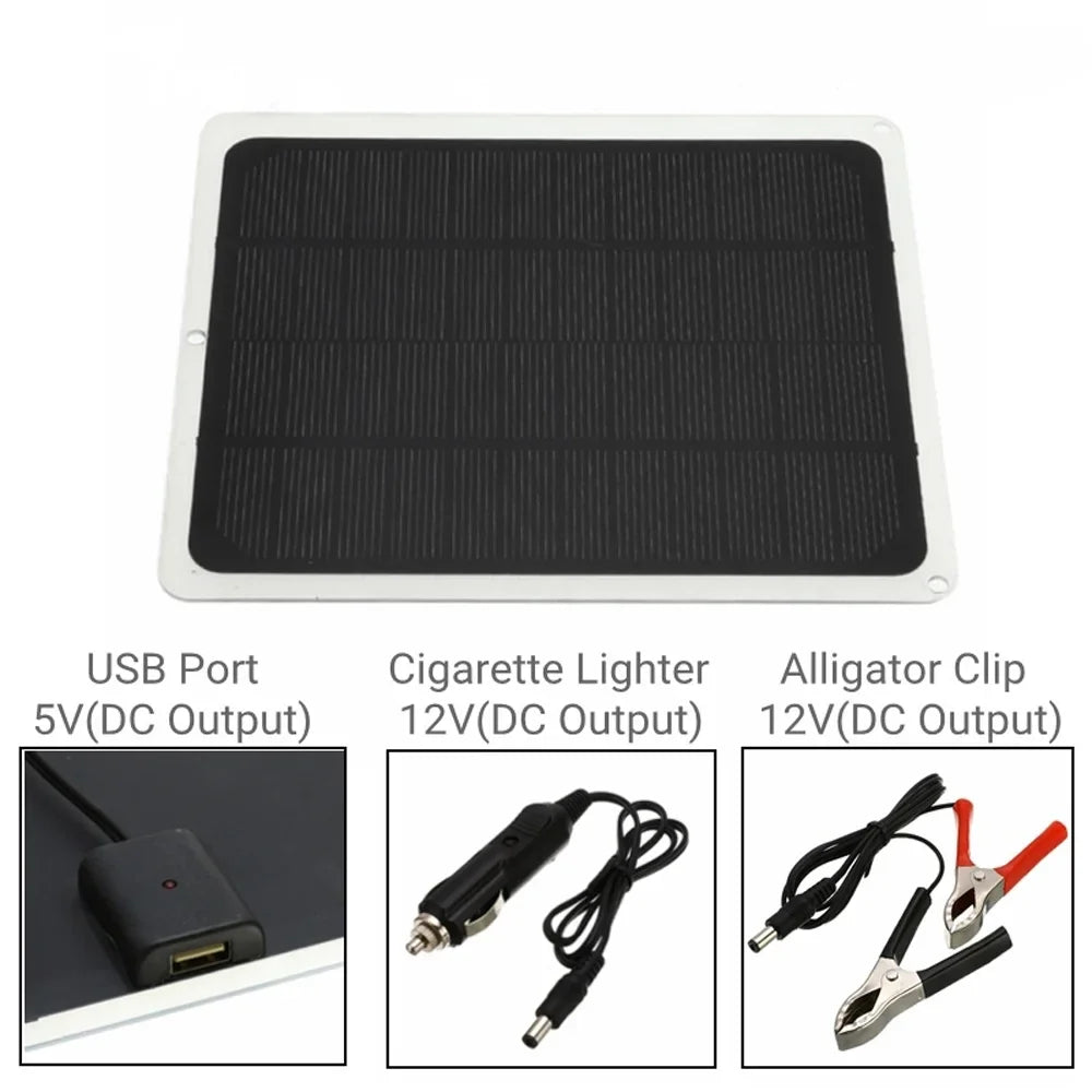 Dcenta Solar Panel 20W for Camping Hiking Portable Recharger Car Light Fan