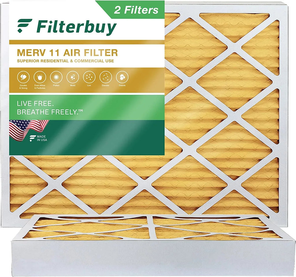 Filterbuy 12x18x4 MERV 11 Pleated HVAC AC Furnace Air Filters (2-Pack)