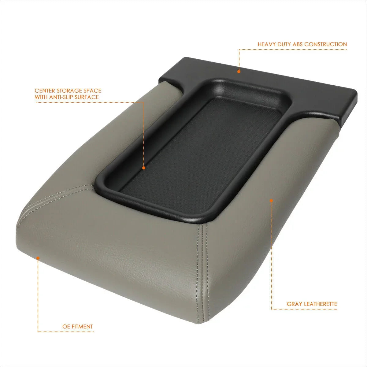 Gray OE Center Console Lid Repair Kit Arm Rest Cover For Cadillac Chevrolet GMC