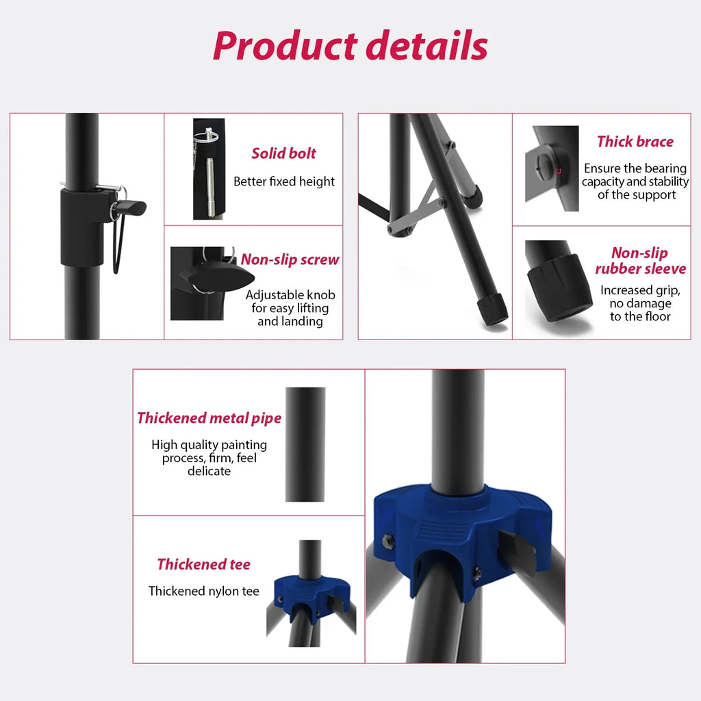 Speaker Stand Studio Speaker Tripod Stand Heavy Duty Telescoping Height Adjustable Non-slip Three-point Triangle Base Bracket for Capability Surround Sound