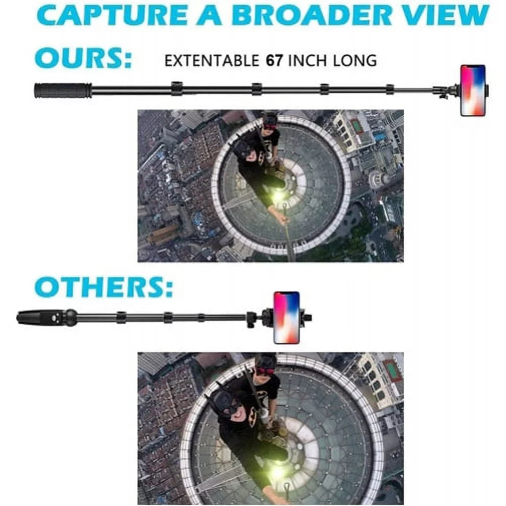 Wireless Tripod Selfie Stick for iPhone 14/14 Pro/Pro Max/13/13 Pro/Pro Max/12 Pro/Pro Max/Pro Plus/Max Mini - Monopod Remote Shutter Built-in Self-Portrait Extendable Stand J6A