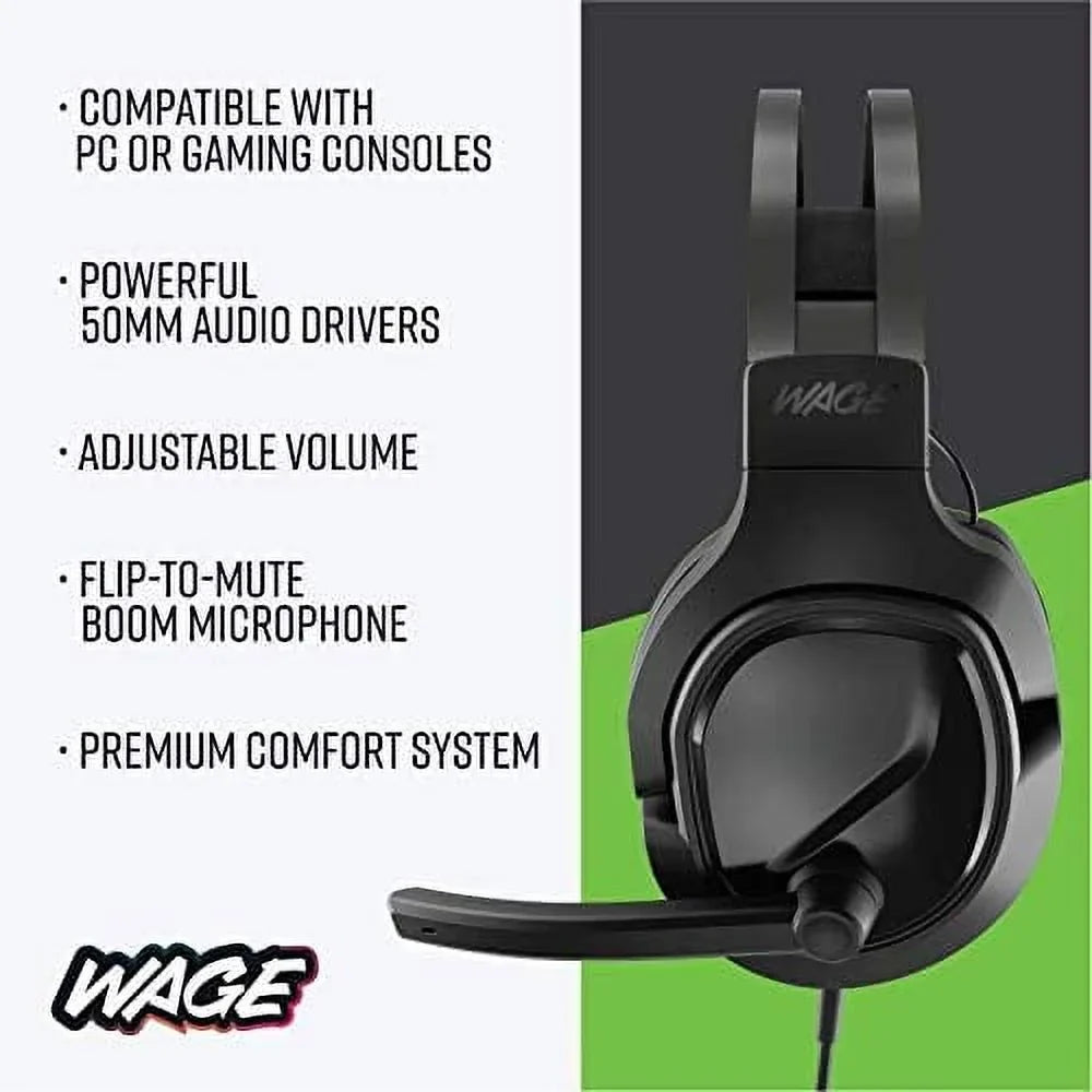 Wage Pro Universal Gaming Headset - Black/Green (WMAGY-N080)