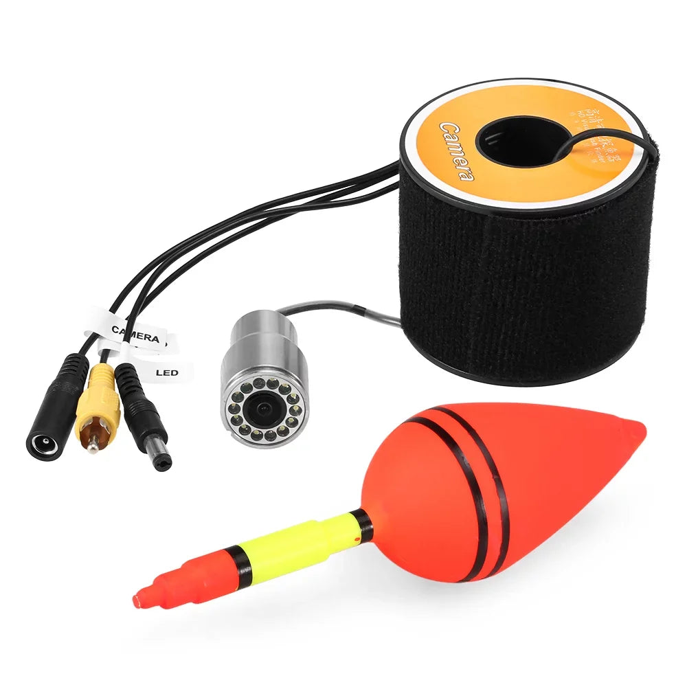 Tomshoo 1200TVL Fluid Fishing 12 LEDs Night Vision Liquid Fish Shape Boat Ice Fishing Accessories with 15m30m50m Cable