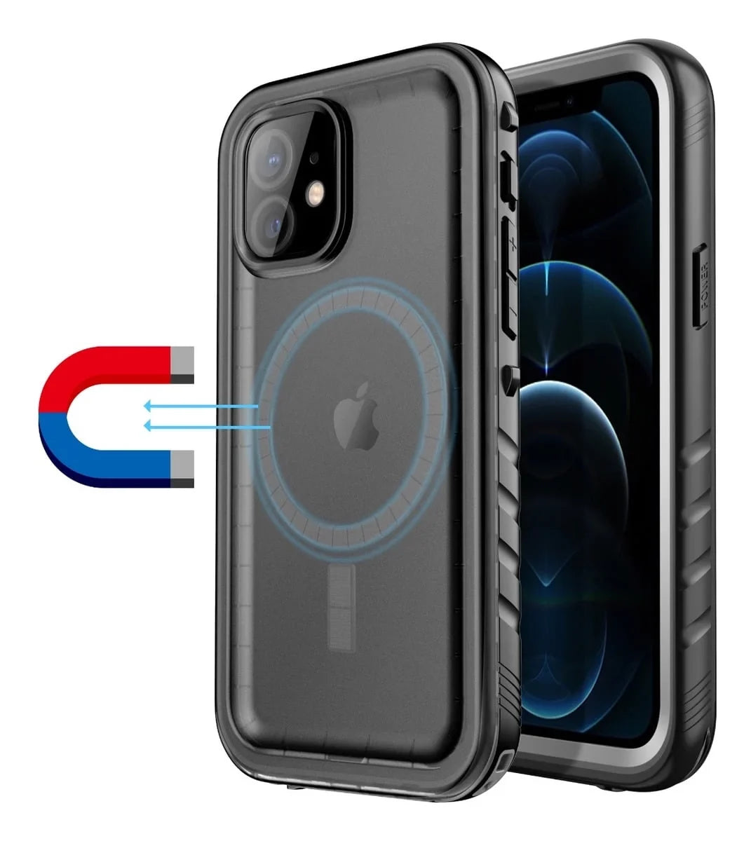 SPORTLINK Liquid Case for iPhone 12, 12 Pro with MagSafe Support Liquid Diving Swimming