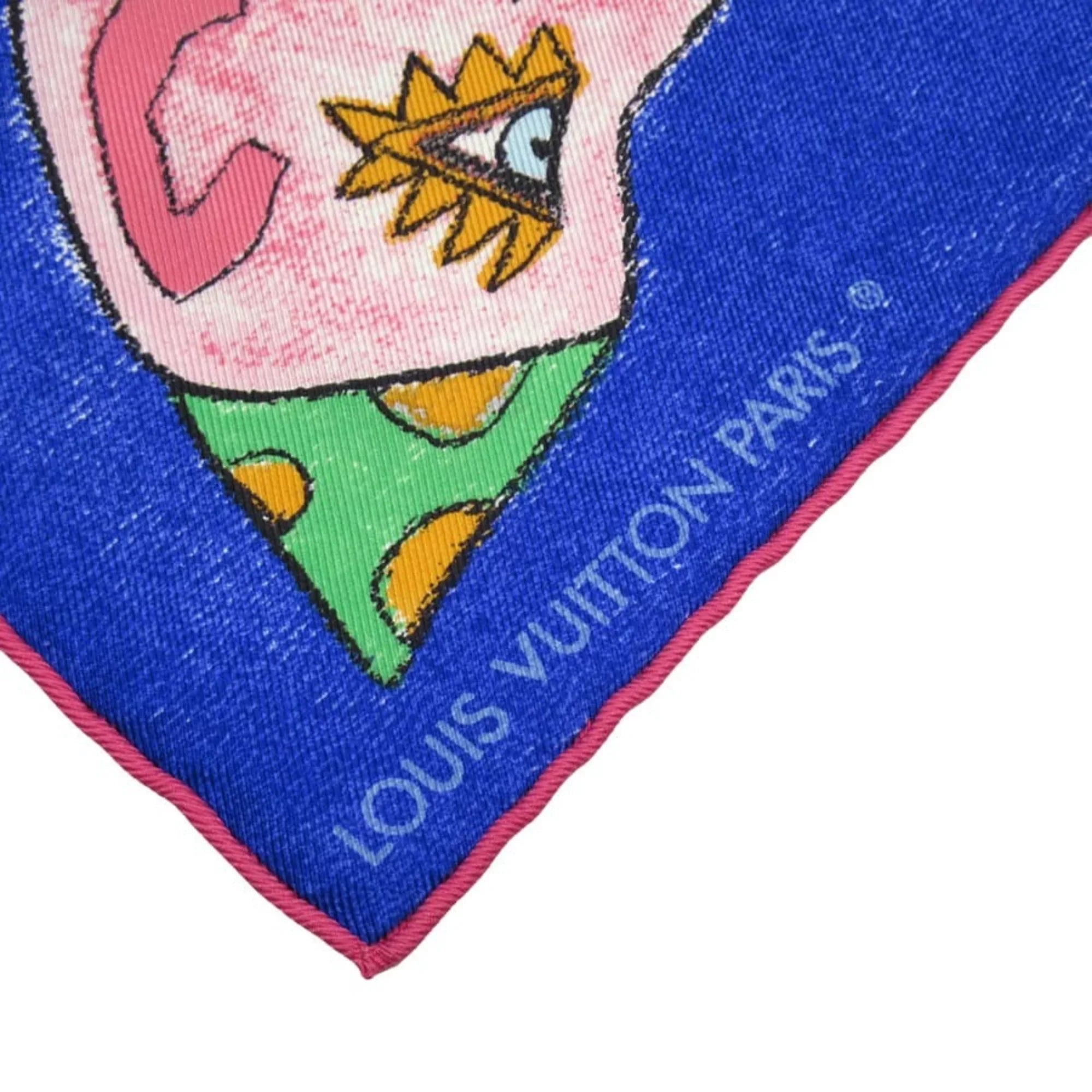 Pre-Owned Louis Vuitton Scarf William Wilson Blue Estimated Silk (Good)