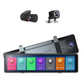 OWSOO 3 Cameras Dash Cam 12in 2.5K Clear Car Rearview Mirror Car Video Recording Touched Display Car Recorder Carplay Auto Driving Recorder