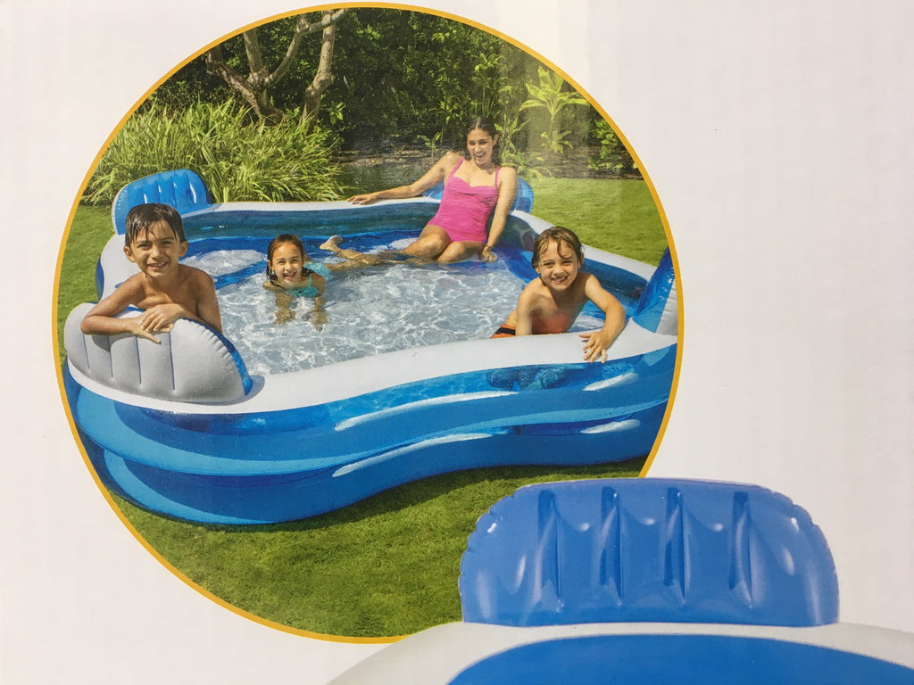 Intex 56475EP Swim Center Family Lounge Inflatable Pool 90" X 90" X 26"