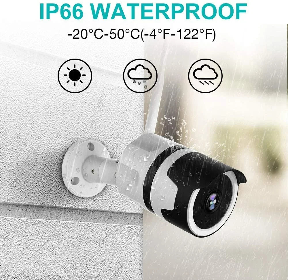 Outdoor Security Camera, Netvue WiFi Surveillance Camera with Motion Detection Weatherproof Night Vision-White