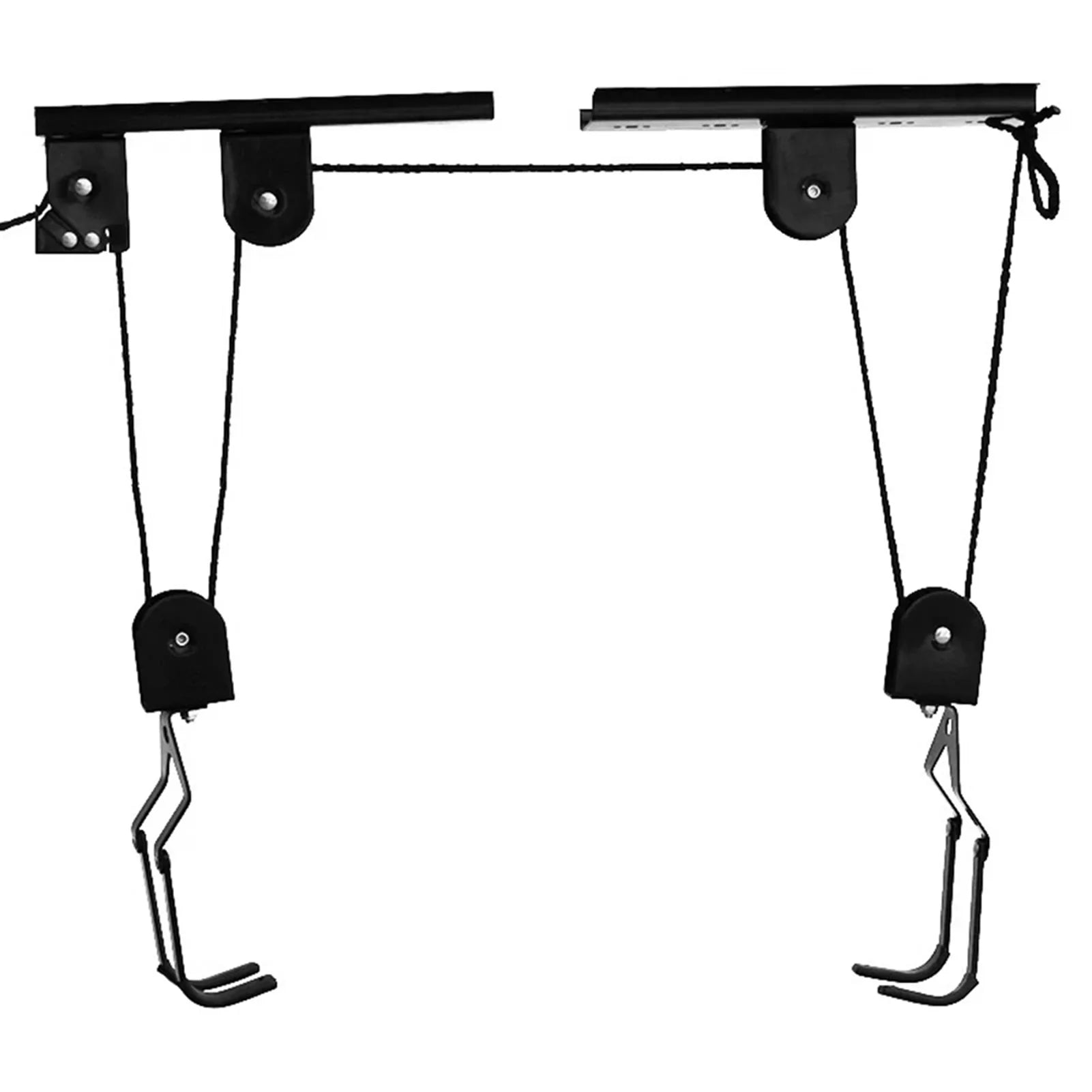 Tomfoto Hoist Garage Storage Bike Lift Pulley System with 60kg Bearing Overhead Bike Rack Heavy Duty Ceiling Hanger