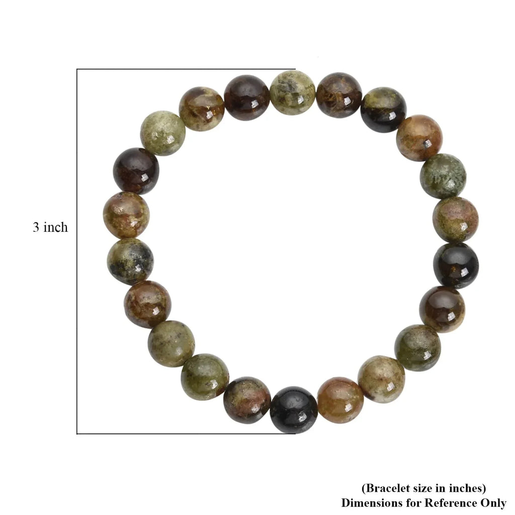 Shop LC Ct 155 Green Garnet 8-10mm Beaded Stretch Bracelet for Women Mothers Day Gifts for Mom