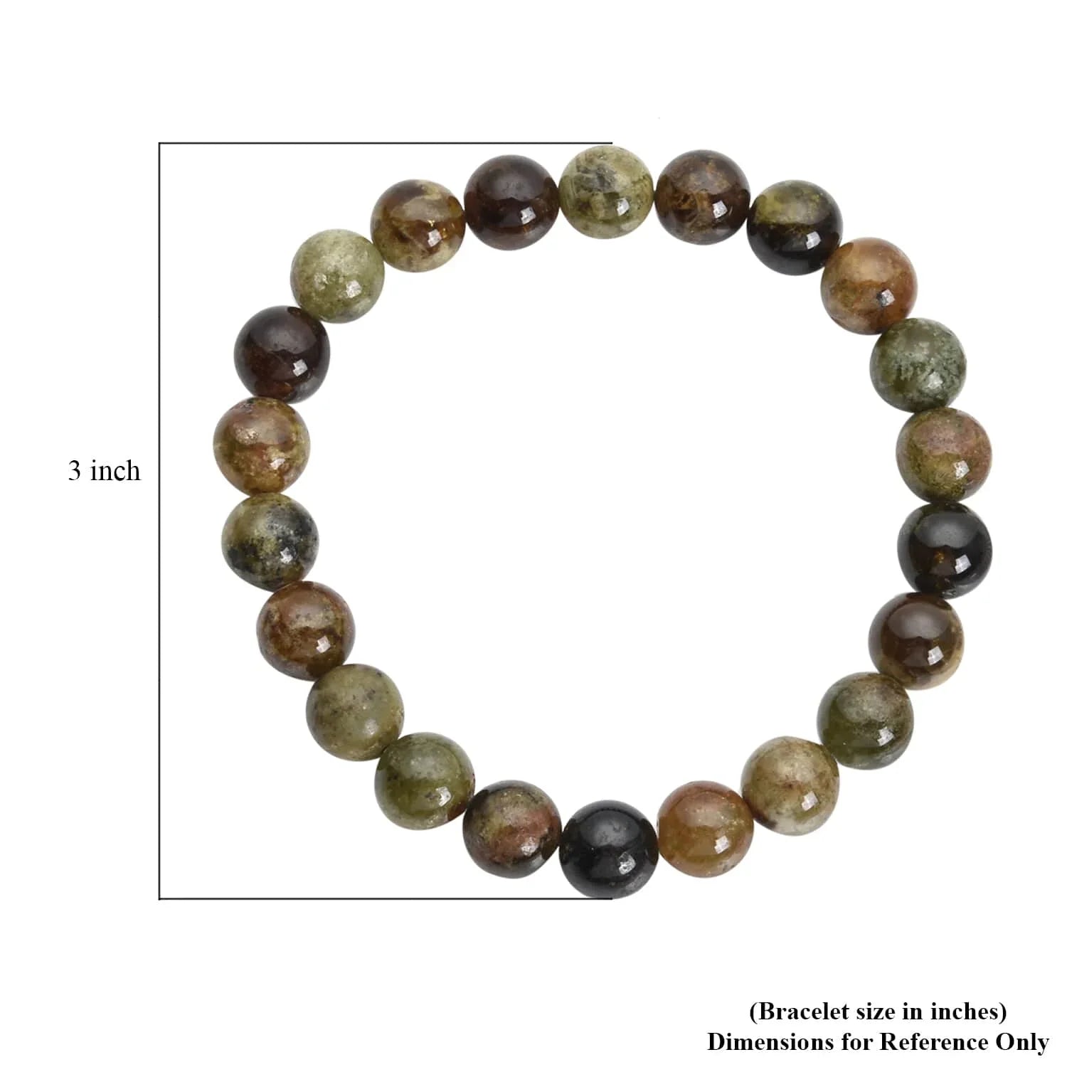 Shop LC Ct 155 Green Garnet 8-10mm Beaded Stretch Bracelet for Women Mothers Day Gifts for Mom