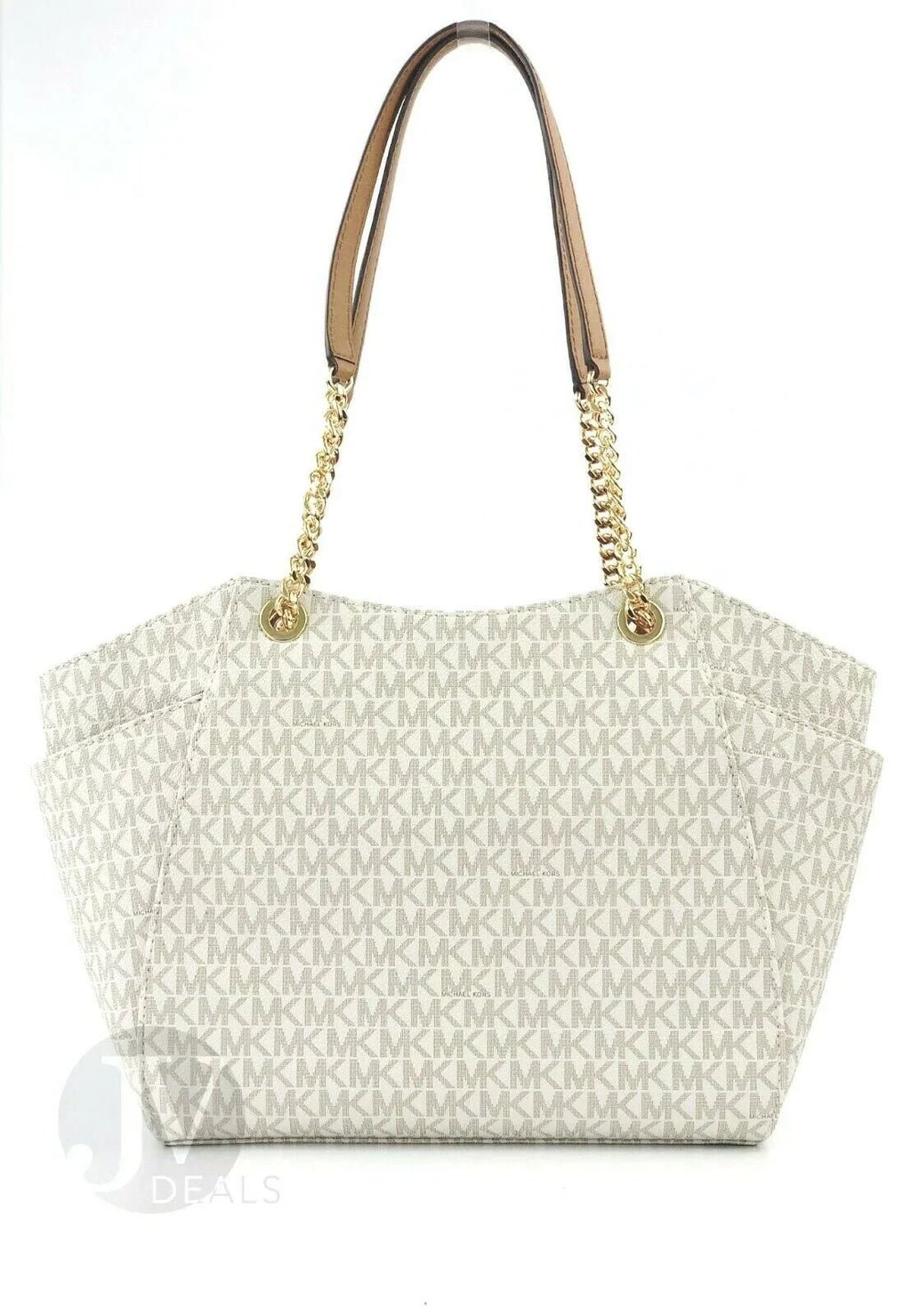 Michael Kors Jet Set Leather Large Chain Shoulder Tote Bag