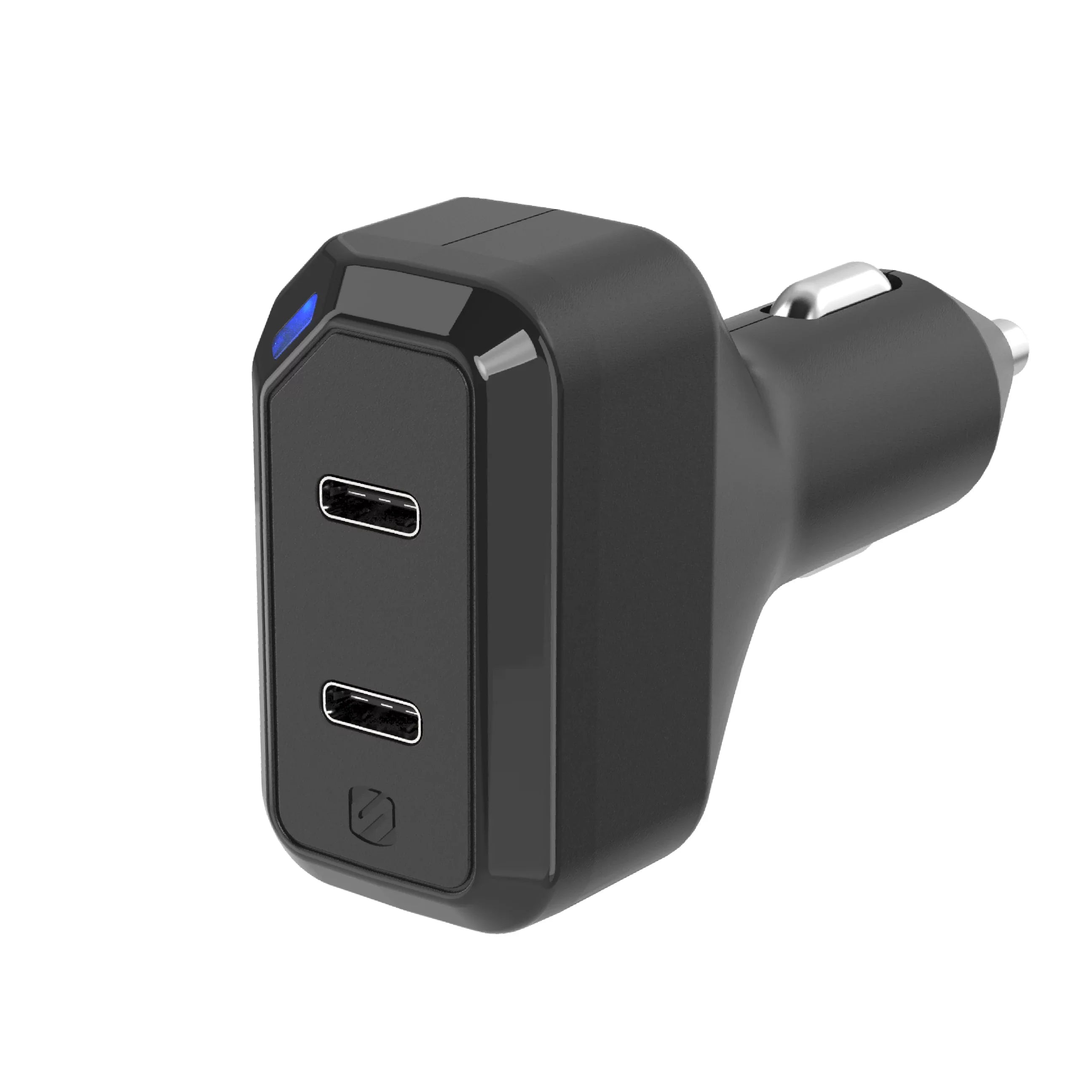Scosche CPDC8C8-SP PowerVolt? 36W Certified USB Type-C + Type-C Fast Car Charger Power Delivery 3.0 for standard USB-C Devices