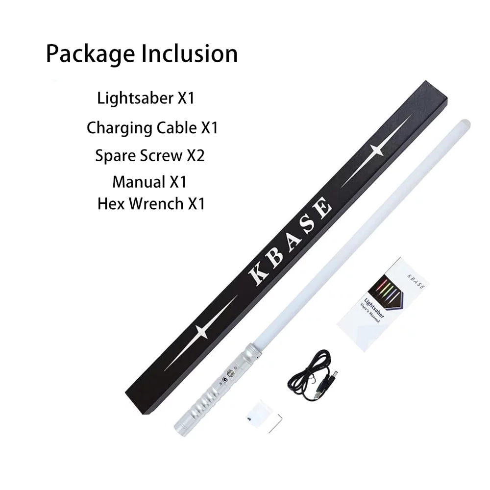 KBASE 7 Colors Change RGB Lightsaber Toy with Metal Hilt Sound Fonts Gift for Kids