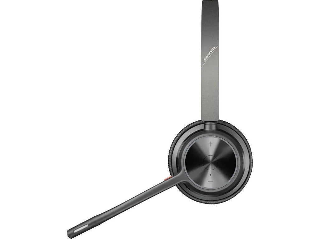 Poly Voyager 4320 USB-A Headset - Siri, Google Assistant - Stereo, Mono - USB Type A, USB Type C - Wireless - Bluetooth - 300 ft - 20 Hz - 20 kHz - On-ear - Binaural - Ear-cup - 4.92 ft Cable - Ele...