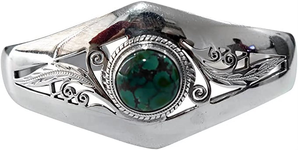 Genuine Turquoise Gemstone Bracelet, Real 925 Sterling Silver Cuff Bracelet for Men Women, Handmade Designer Fashion Jewelry for Gifts, Adjustable Bracelet