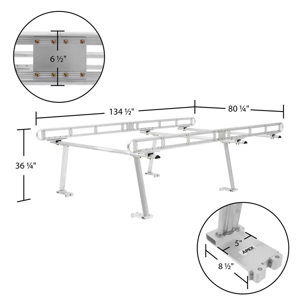 Apex CAP-RACK-ALUM Aluminum Universal Truck Cap Rack