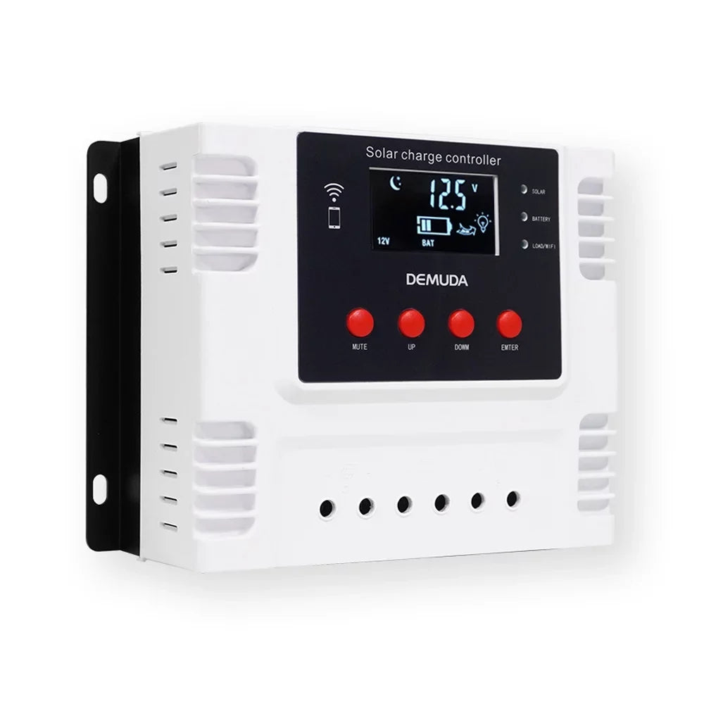 Lixada Chipset Solar Charger Controller 12V/24V with Mobile App Real-time Data LED Display for Leadacid Ternary Iron Batteries PWM