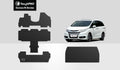 ToughPRO - Full Set with Cargo Mats Compatible with HONDA Odyssey - All Weather Heavy Duty (Made in USA) - Black Rubber - 2014