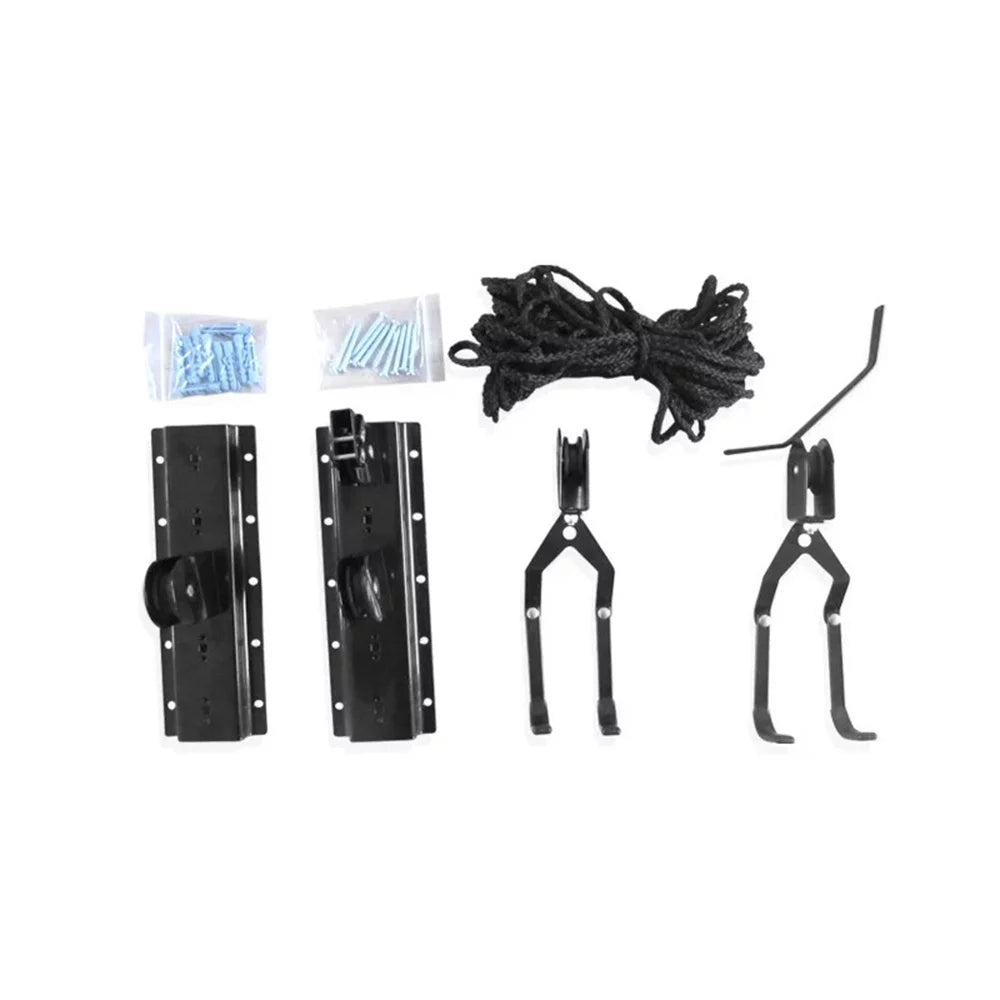 Tomfoto Hoist Garage Storage Bike Lift Pulley System with 60kg Bearing Overhead Bike Rack Heavy Duty Ceiling Hanger
