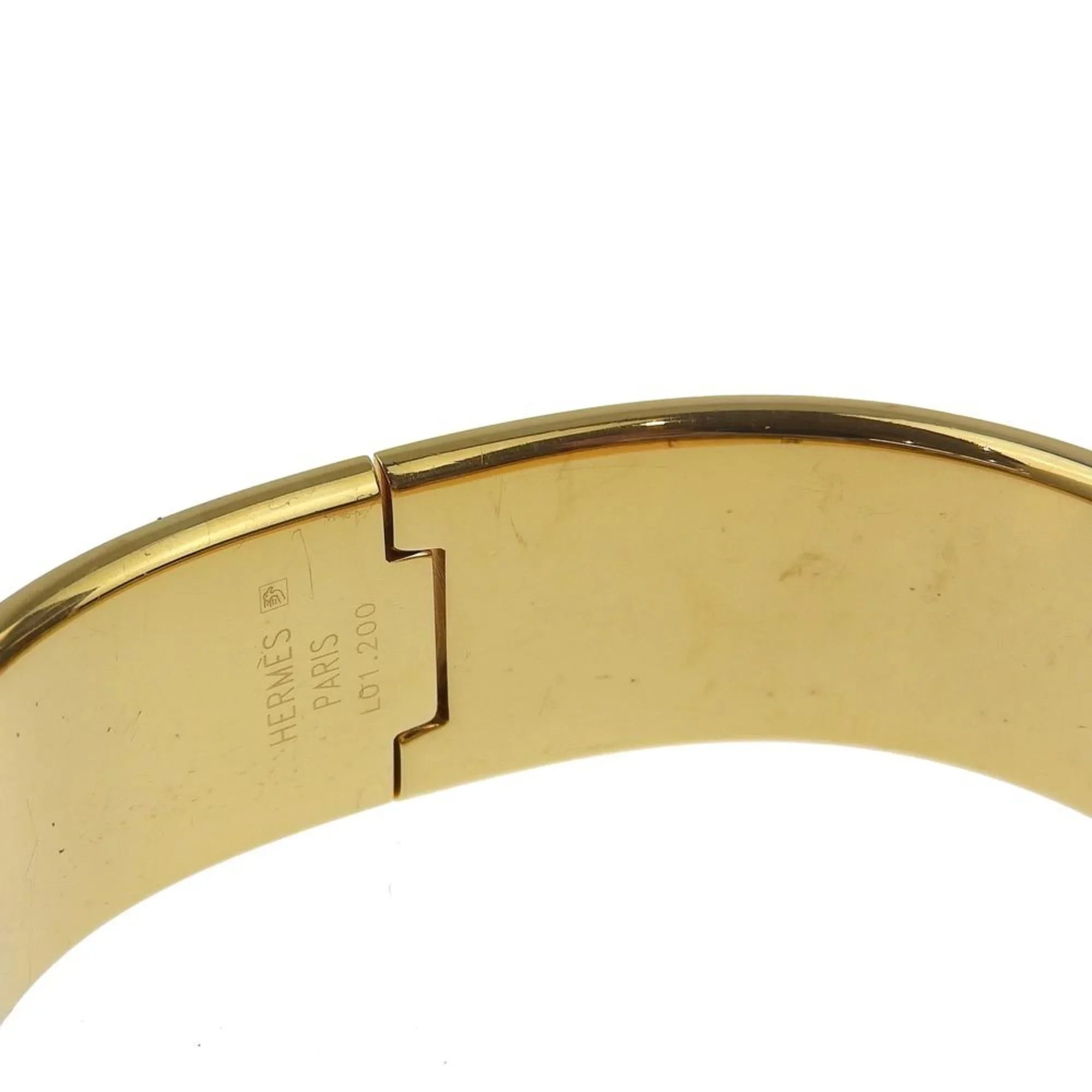 Pre-Owned HERMES Location Watch Cloisonné LO1.201 Gold Plated Swiss Made Green Quartz Analog Display Dial Ladies (Fair)