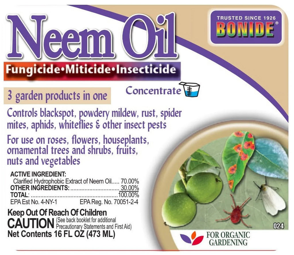 Bonide 024 Concentrate Neem Oil Insect Repellent, 16-Ounce