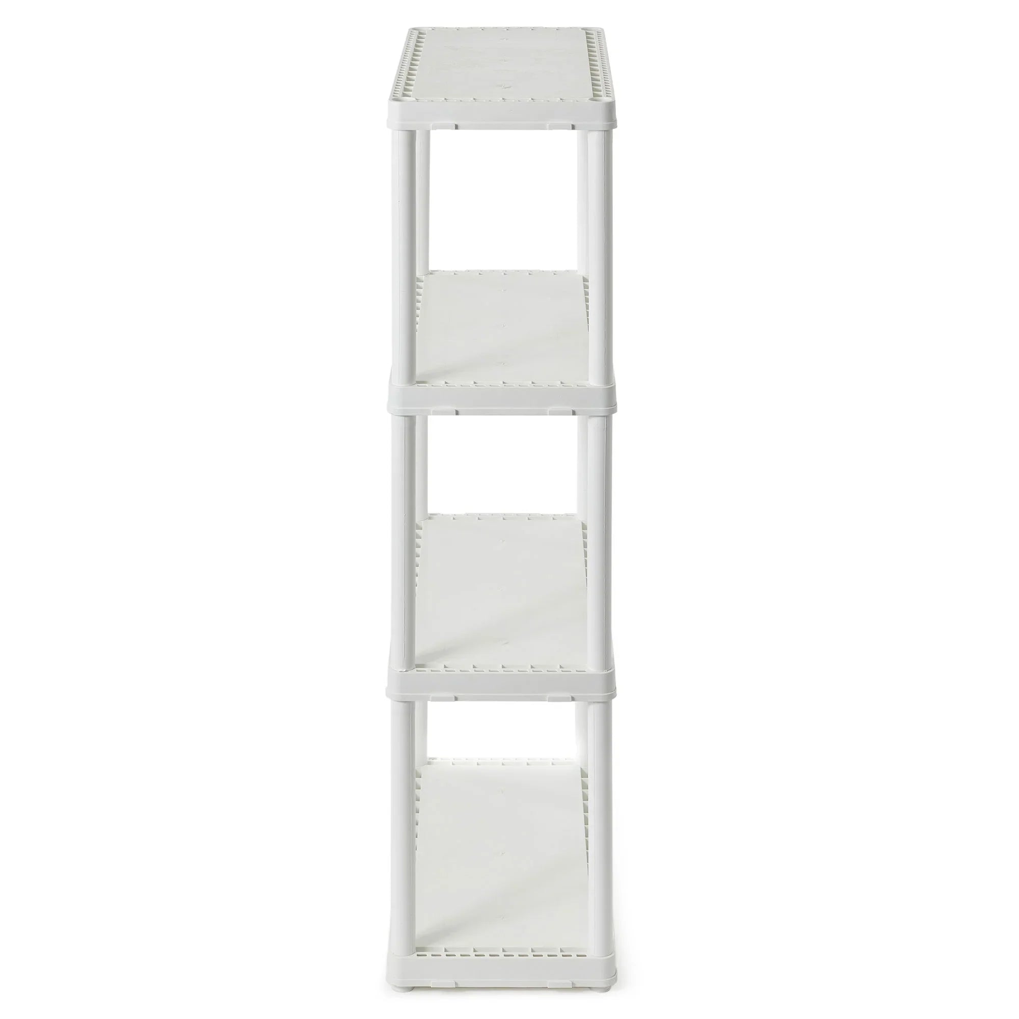 Gracious Living 4 Shelf Set Height Light Duty Storage Unit, White (2 Pack)