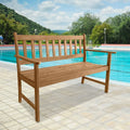 Outdoor Patio Bench Wood Garden Bench Park Bench Acacia Wood for Pool Beach Backyard Balcony Porch Deck Garden Wooden Furniture Outdoor Wood Bench (Natural)