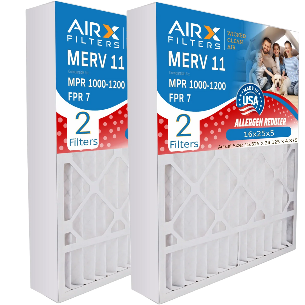 16x25x5 Air Filter MERV 11 Comparable to MPR 1000, MPR 1200 & FPR 7 Compatible with Ultravation 91-005 Filter MERV 11 Comparable to MPR 1000, MPR 1200 & FPR 7 by AIRX FILTERS WICKED CLEAN AIR.