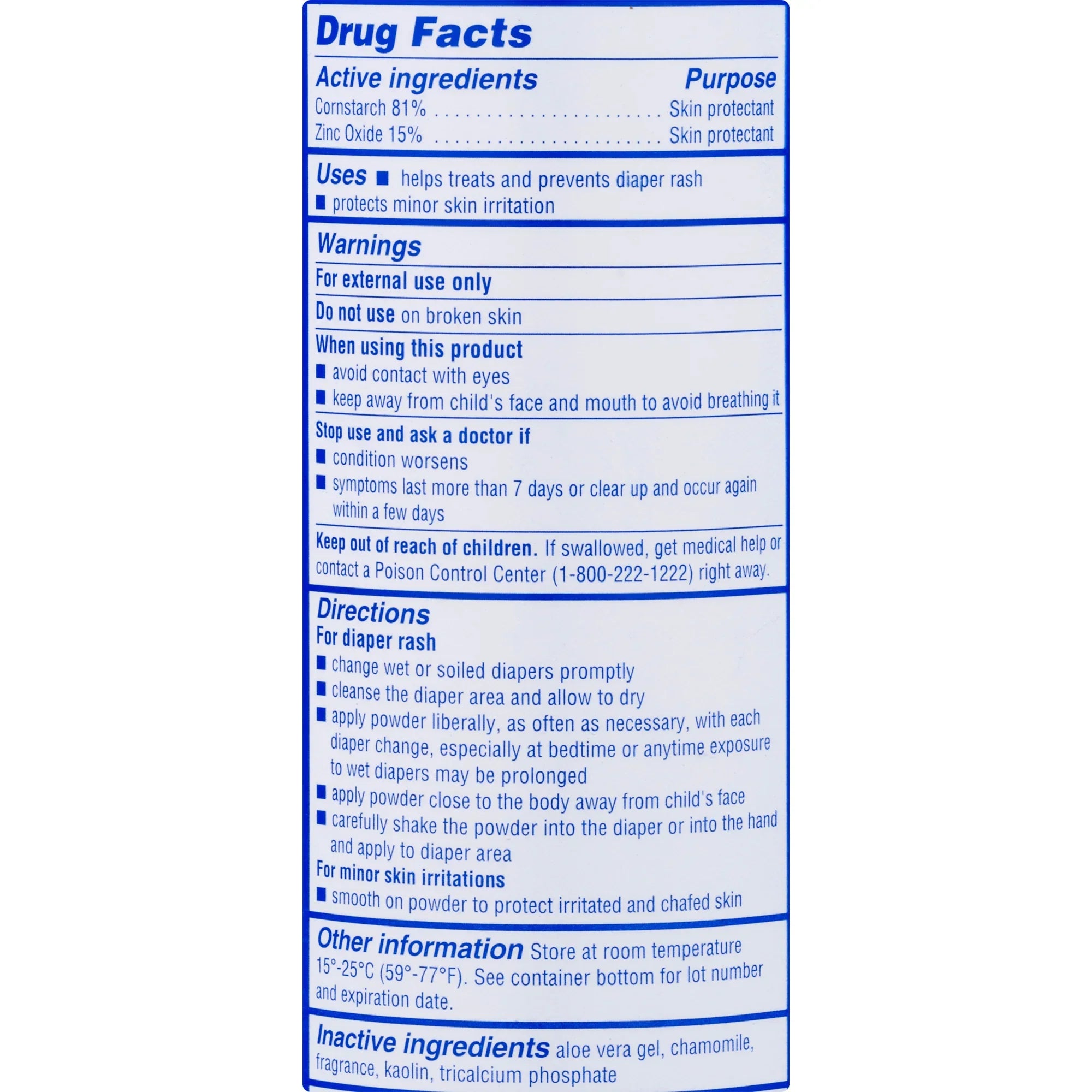 Caldesene Baby Cornstarch Powder With Zinc Oxide 5 oz (Pack of 4)