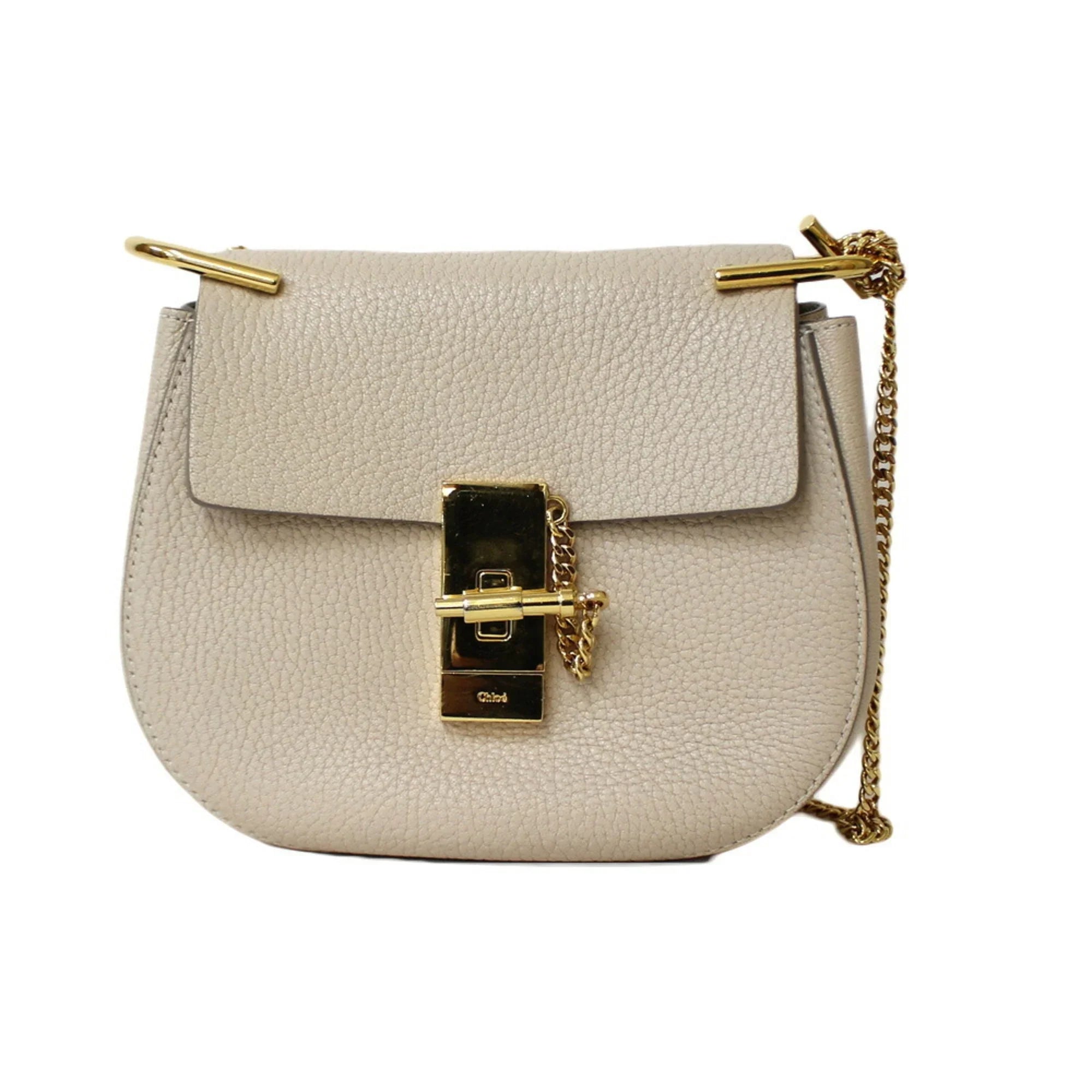Pre-Owned Chloé Chloe Shoulder Bag Leather Beige Ladies Chain BRB01000000002558 (Fair)