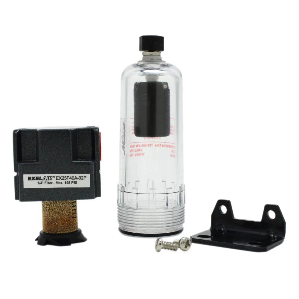 EXELAIR™ by Milton FRL (Mini) Air Filter - 1/4" NPT - Polycarbonate Bowl, Automatic Float (EX25F40A-02P)