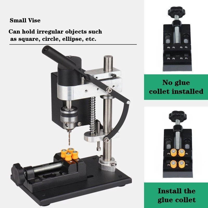 CJC Motor Desktop Bench Drill, Wood Jewelry Metal Plastic Procession, 7-Speed Adjustable Punching Machine