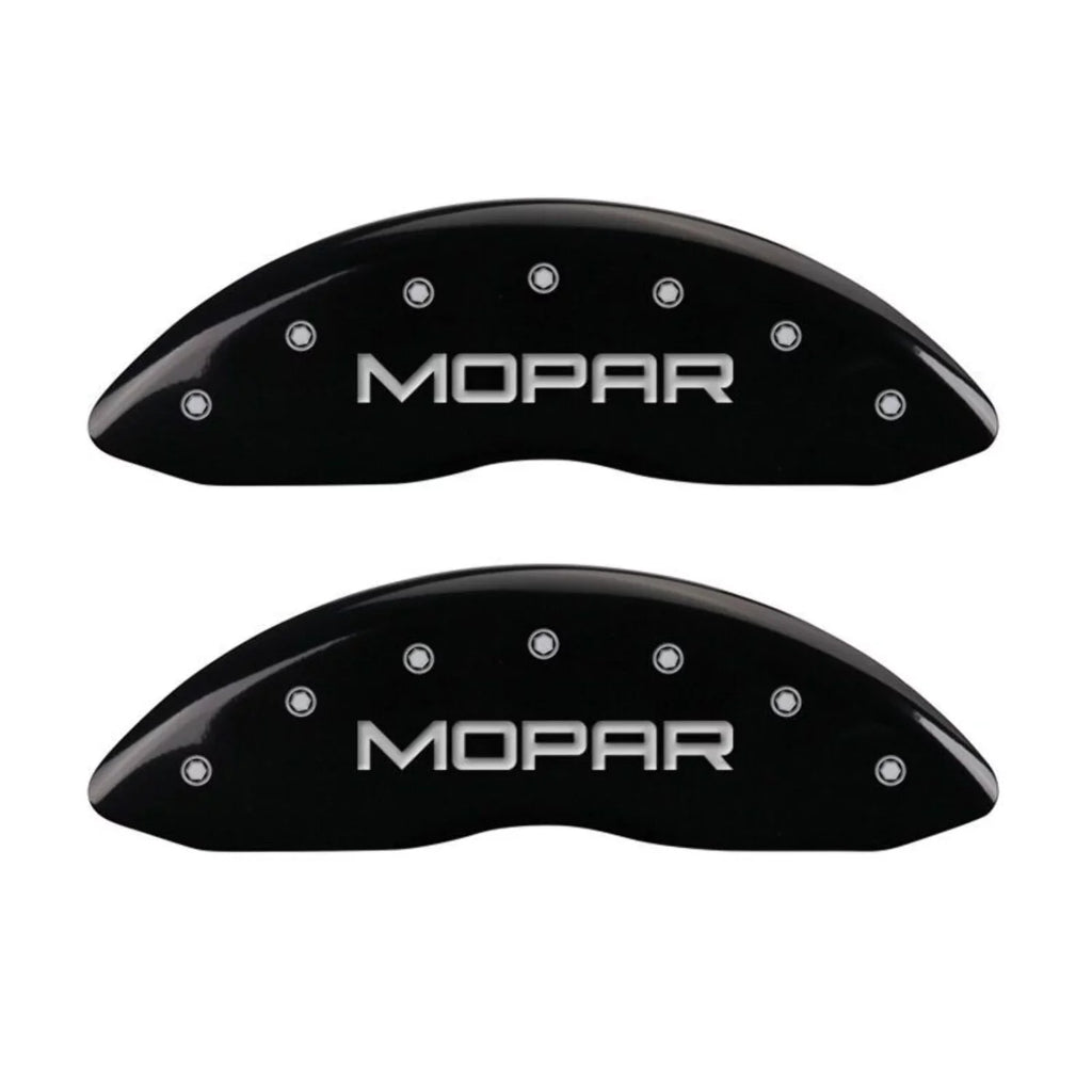 MGP 4 Caliper Covers Engraved Front & Rear MOPAR Black finish silver ch Fits select: 2013 CHRYSLER 300, 2012 CHRYSLER 300C LIMITED