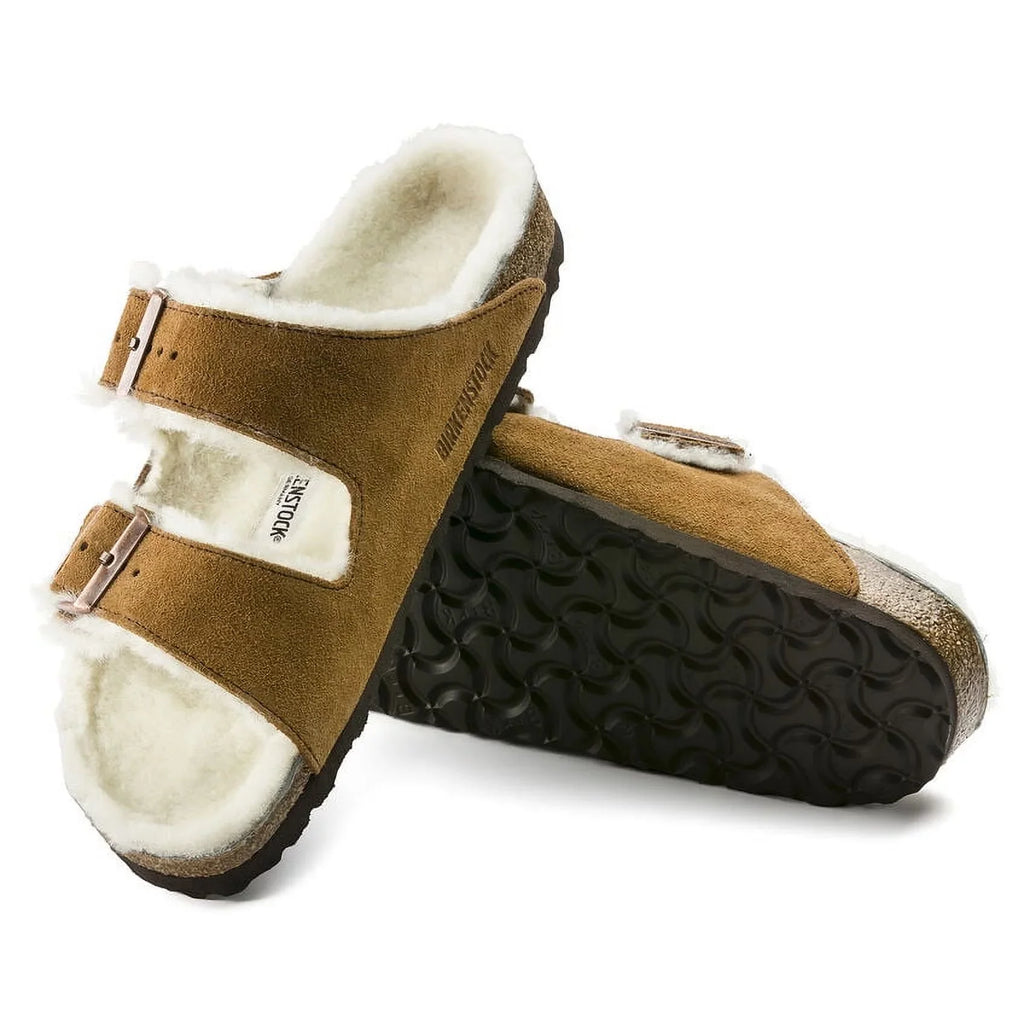 BIRKENSTOCK Unisex Arizona Shearling Mink Suede/Natural Shearling - 1001128